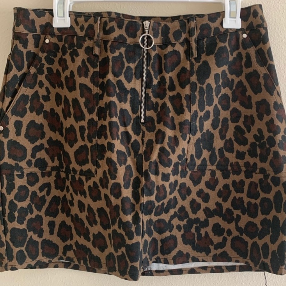 Charlotte Russe Leopard Print Skirt